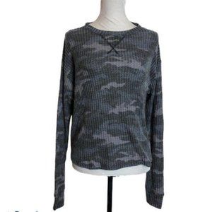 Victoria's Secret Crop Pullover Gray Camouflage XS Womens Casual Cute Workout